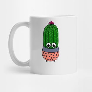 Cute Cactus Design #347: Potted Saguaro Cactus With A Cute Flower Mug